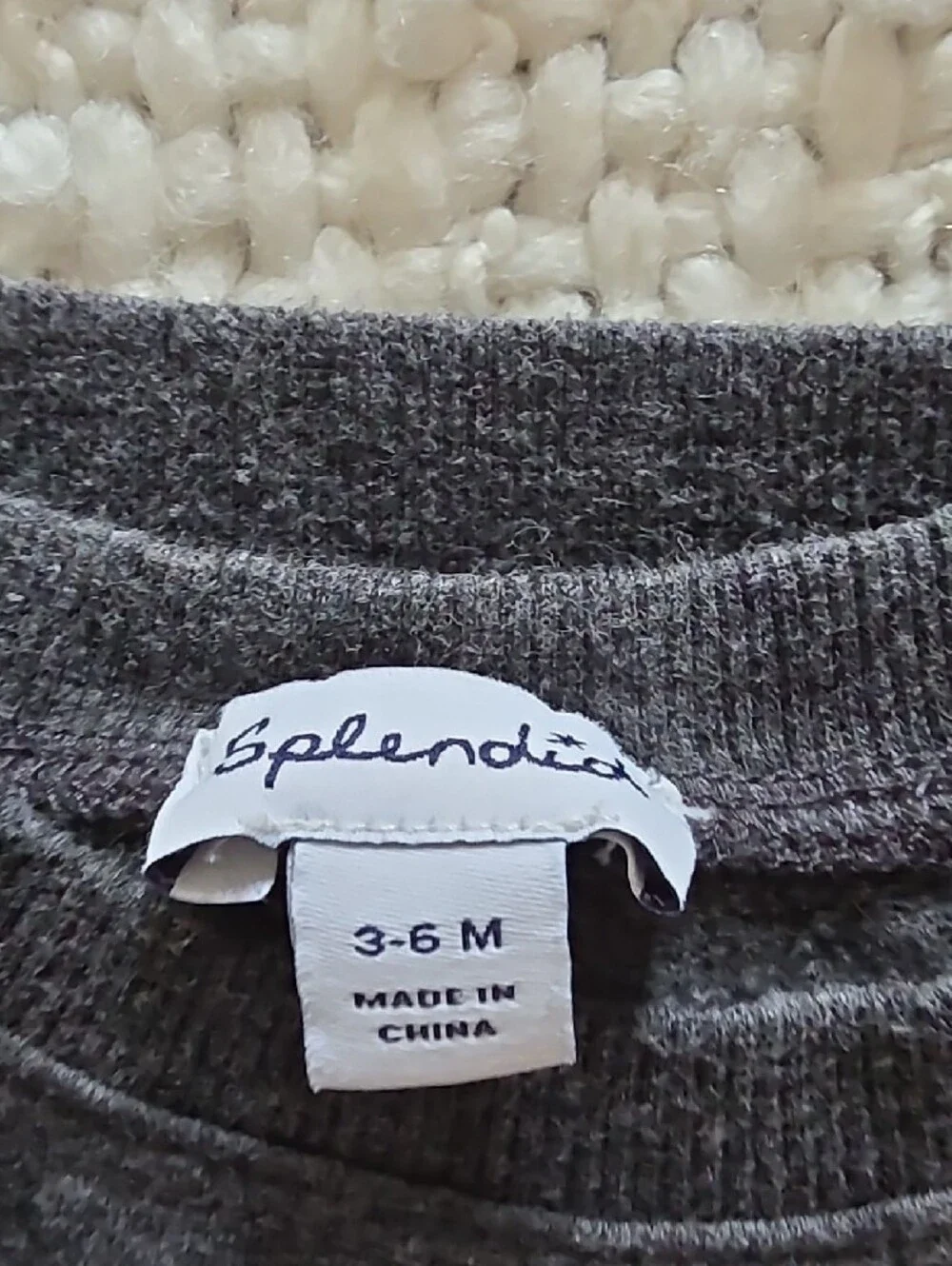 Splendid 3-6m Gray Sweatshirt with Black Bow Accents & Black Leggings w/lace